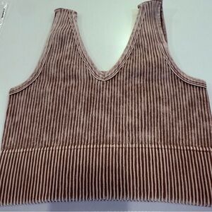 Zenana Outfitters Mocha Ribbed Bralette Top